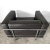 3 Fauteuils LC3 cuir brun de Le Corbusier & Cassina