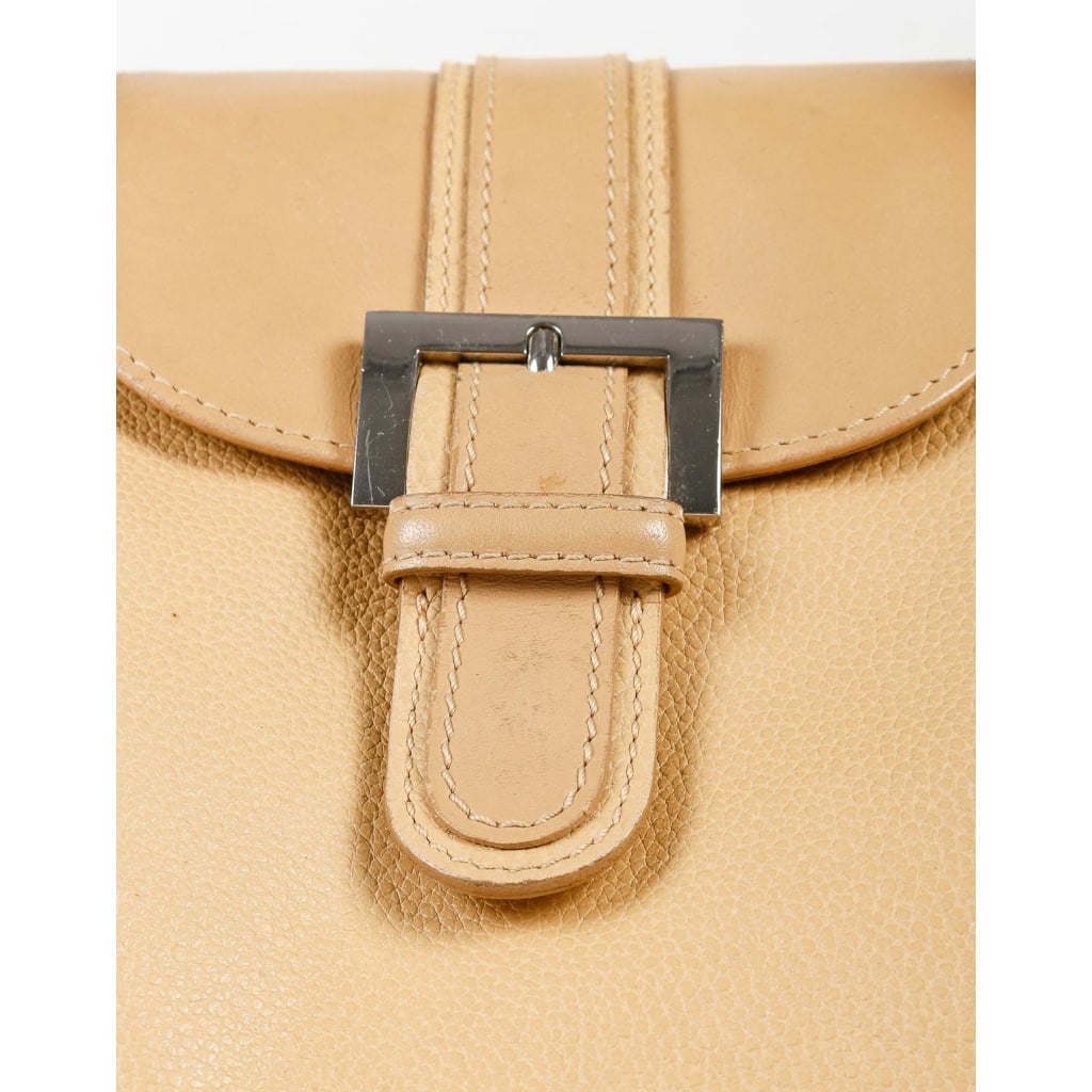 Sac à Main, Longchamp, Cuir Jaune, Boucle Chromée, XXème siècle.