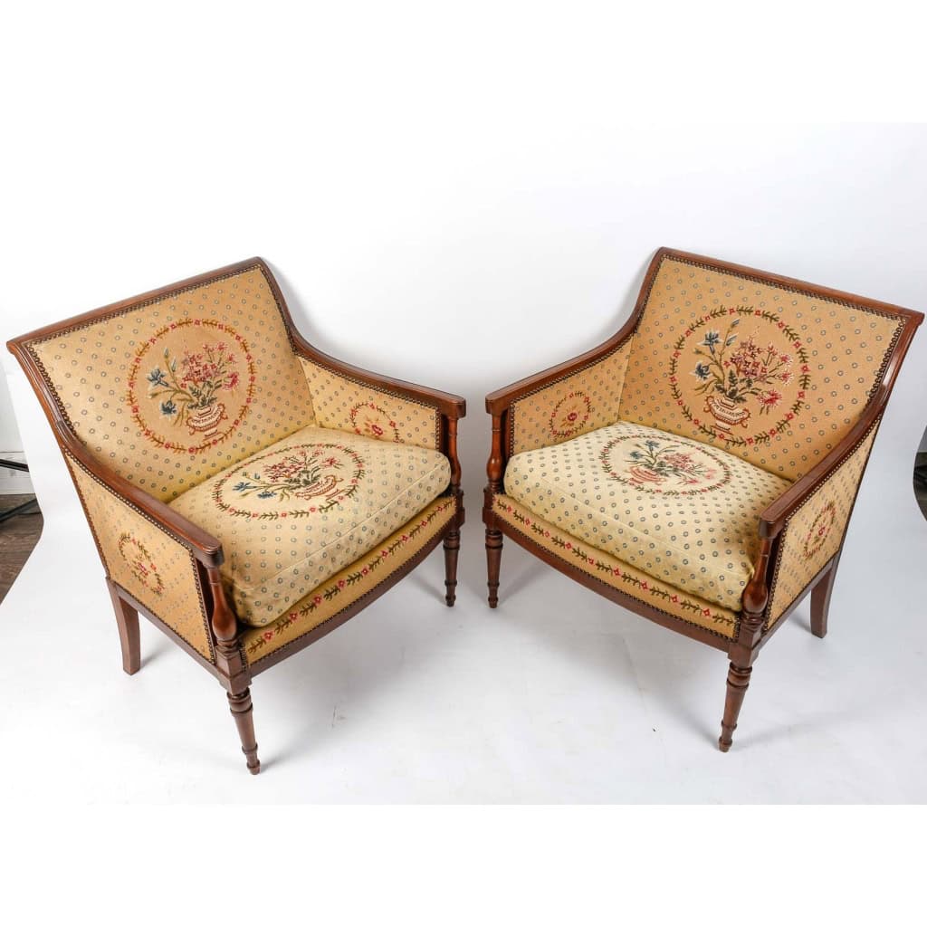 Paire de marquises et bergères Directoire. 3