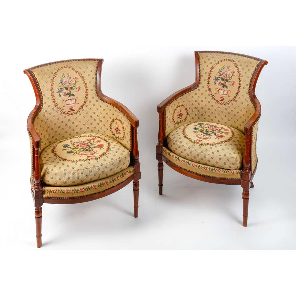 Paire de marquises et bergères Directoire. 6