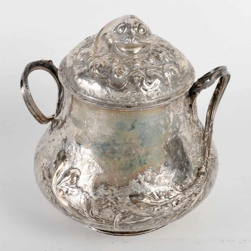 Henri Husson (1852-1914) & A.Hebrard Paris Fondeur, Sucrier Art Nouveau Naturaliste en Argent circa 1909 | Biron Henri Husson (1852-1914) & A.Hebrard Paris Fondeur, Sucrier Art Nouveau Naturaliste en Argent circa 1909