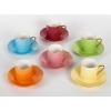 Ensemble de Six Tasses et Sous-Tasses en Porcelaine Fine. | Biron |||||||