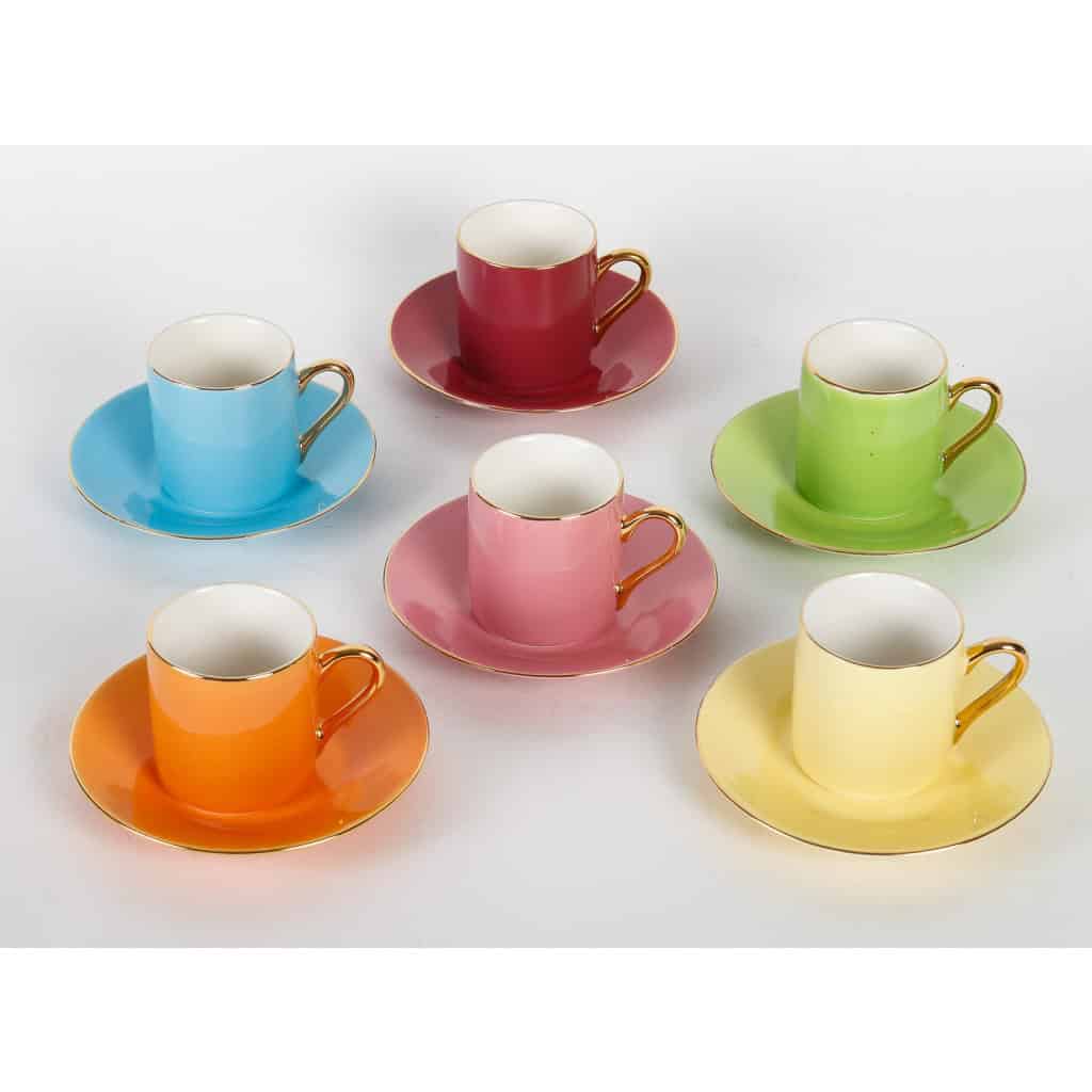 Ensemble de Six Tasses et Sous-Tasses en Porcelaine Fine. | Biron |||||||