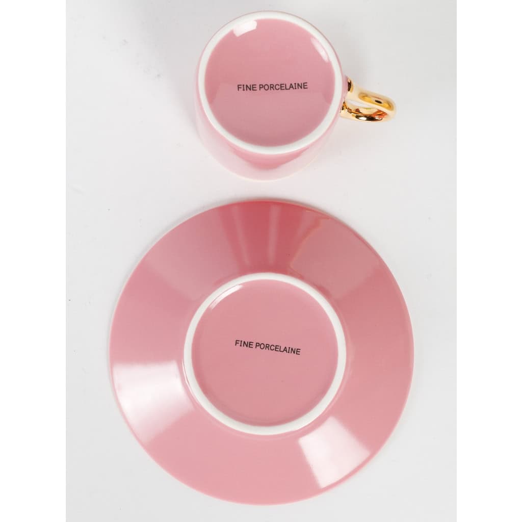 Ensemble de Six Tasses et Sous-Tasses en Porcelaine Fine. | Biron Ensemble de Six Tasses et Sous-Tasses en Porcelaine Fine.