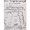 Picasso Pablo Autoportrait Dessin Feutre Signé Dédicacé à Miss Nombril daté 5.8.66 Certificat d’authenticité | Biron Picasso Pablo Autoportrait Dessin Feutre Signé Dédicacé à Miss Nombril daté 5.8.66 Certificat