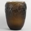 Vase « Aigrettes » verre topaze fumé patiné blanc de René LALIQUE | Biron ||||||||