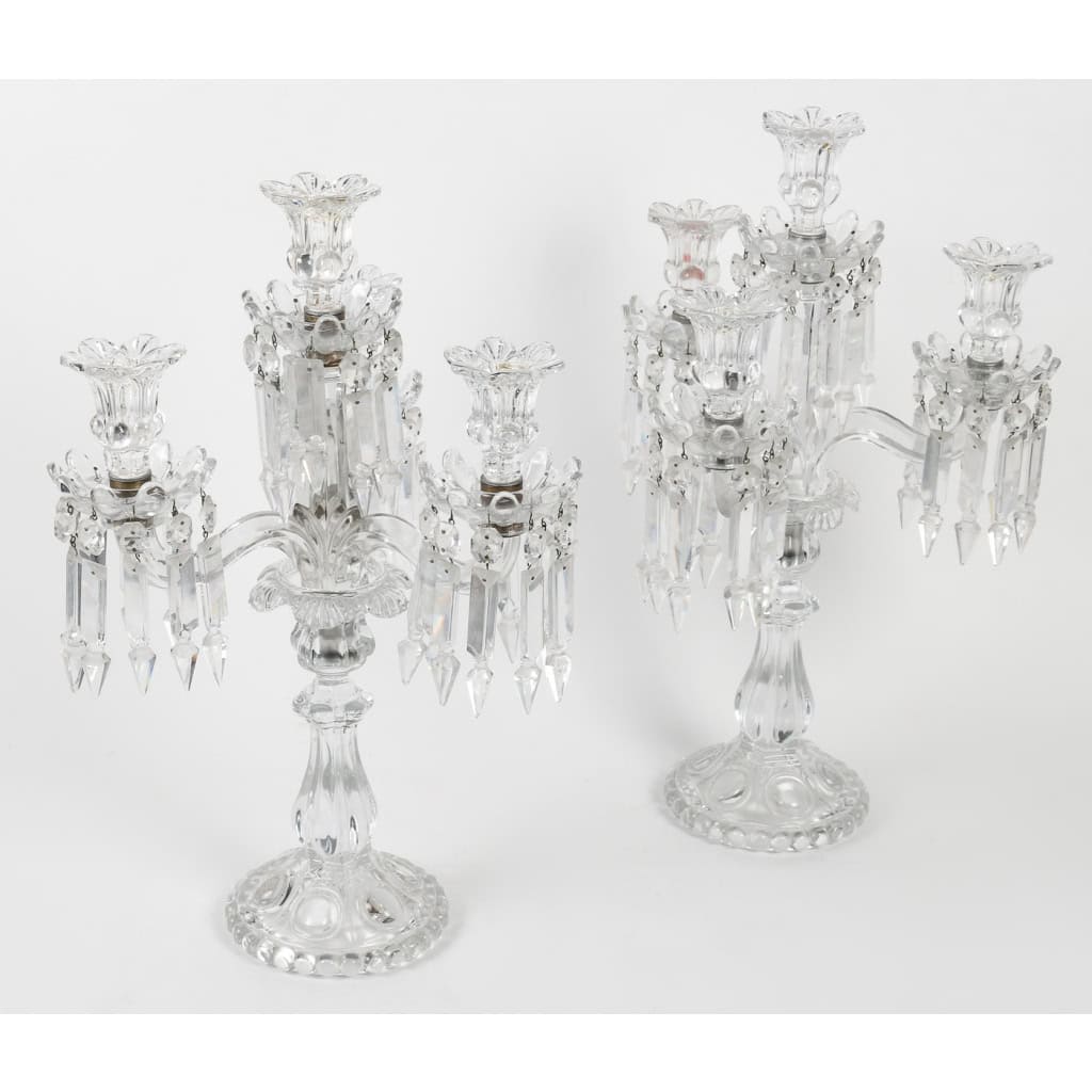 Une paire de candélabres Baccarat XXème siècle | Biron Une paire de candélabres Baccarat XXème siècle