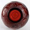 Vase « Gros Scarabées » verre rouge ambré patiné blanc de René LALIQUE | Biron Vase "Gros Scarabées" verre rouge ambré patiné blanc de René LALIQUE