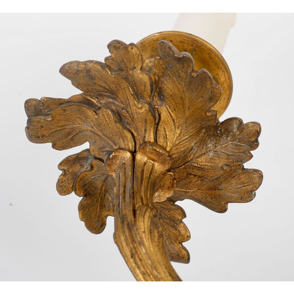 Paire d’Appliques en Bronze Doré Napoléon III | Biron Paire d’Appliques en Bronze Doré Napoléon III