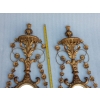 1950/70 Paire d’Appliques Bois Doré Venise Romantiques Console Et Guirlandes Miroirs Gravés Monsieur Et Madame | Biron 1950/70 Paire d’Appliques Bois Doré Venise Romantiques Console Et Guirlandes Miroirs Gravés Monsieur Et Madame