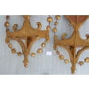 1950/70 Paire d’Appliques Bois Doré Venise Romantiques Console Et Guirlandes Miroirs Gravés Monsieur Et Madame | Biron 1950/70 Paire d’Appliques Bois Doré Venise Romantiques Console Et Guirlandes Miroirs Gravés Monsieur Et Madame