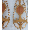 1950/70 Paire d’Appliques Bois Doré Venise Romantiques Console Et Guirlandes Miroirs Gravés Monsieur Et Madame | Biron 1950/70 Paire d’Appliques Bois Doré Venise Romantiques Console Et Guirlandes Miroirs Gravés Monsieur Et Madame