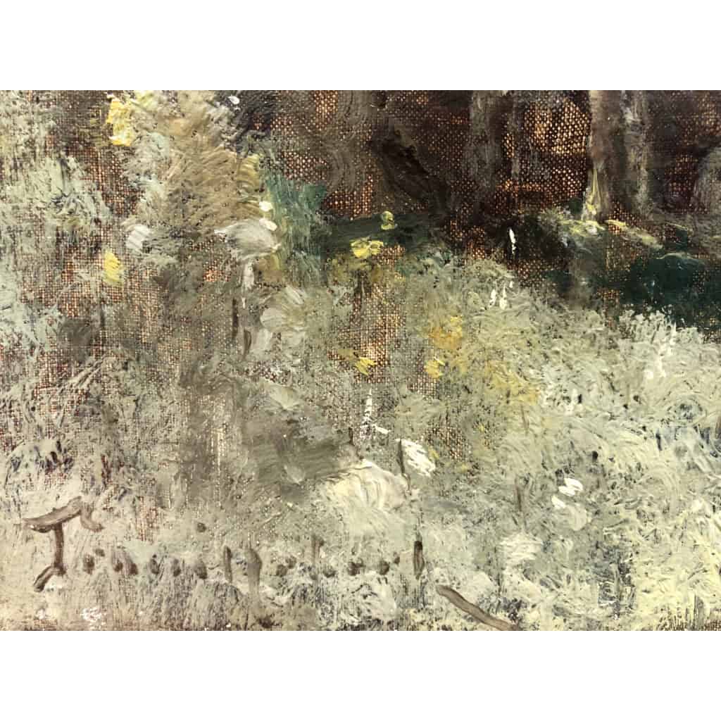 TROUILLEBERT Tableau Français 19è Barbizon Pêcheur En Barque Huile Signée Catalogue Raisonné Certificat d’authenticité | Biron TROUILLEBERT Tableau Français 19è Barbizon Pêcheur En Barque Huile Signée Catalogue Raisonné