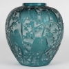 Vase « Perruches » verre vert turquoise patiné blanc de René LALIQUE | Biron Vase "Perruches" verre vert turquoise patiné blanc de René LALIQUE