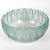 Coupe « Perruches » verre blanc patiné vert de René LALIQUE | Biron Coupe "Perruches" verre blanc patiné vert de René LALIQUE
