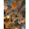 1950′ Lustre Cristal Murano Avec Inclusions Feuilles d’Or 6 Branches | Biron 1950′ Lustre Cristal Murano Avec Inclusions Feuilles d’Or 6 Branches