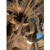 1950′ Lustre Cristal Murano Avec Inclusions Feuilles d’Or 6 Branches | Biron 1950′ Lustre Cristal Murano Avec Inclusions Feuilles d’Or 6 Branches