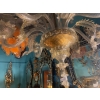 1950′ Lustre Cristal Murano Avec Inclusions Feuilles d’Or 6 Branches | Biron 1950′ Lustre Cristal Murano Avec Inclusions Feuilles d’Or 6 Branches