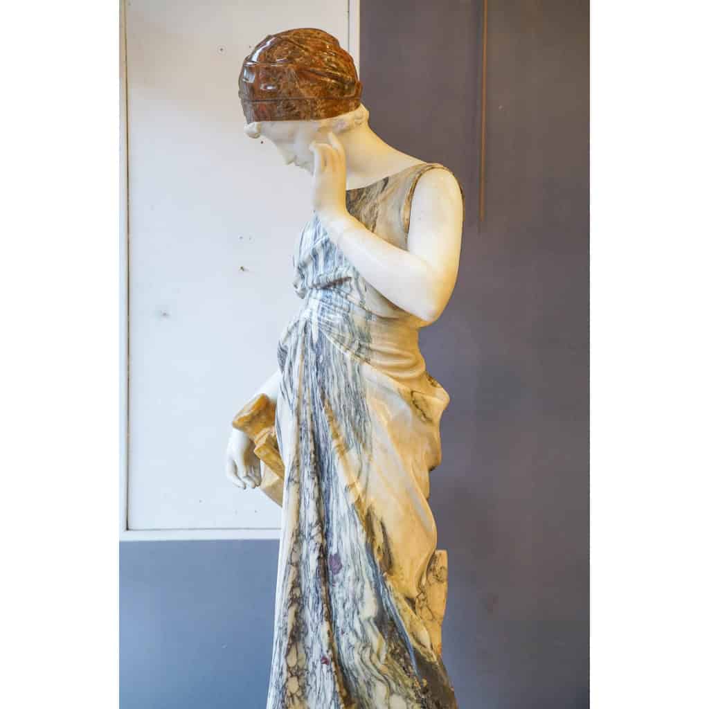 Sculpture en marbre et onyx de Puji, fin XIXème siècle | Biron Sculpture en marbre et onyx de Puji, fin XIXème siècle