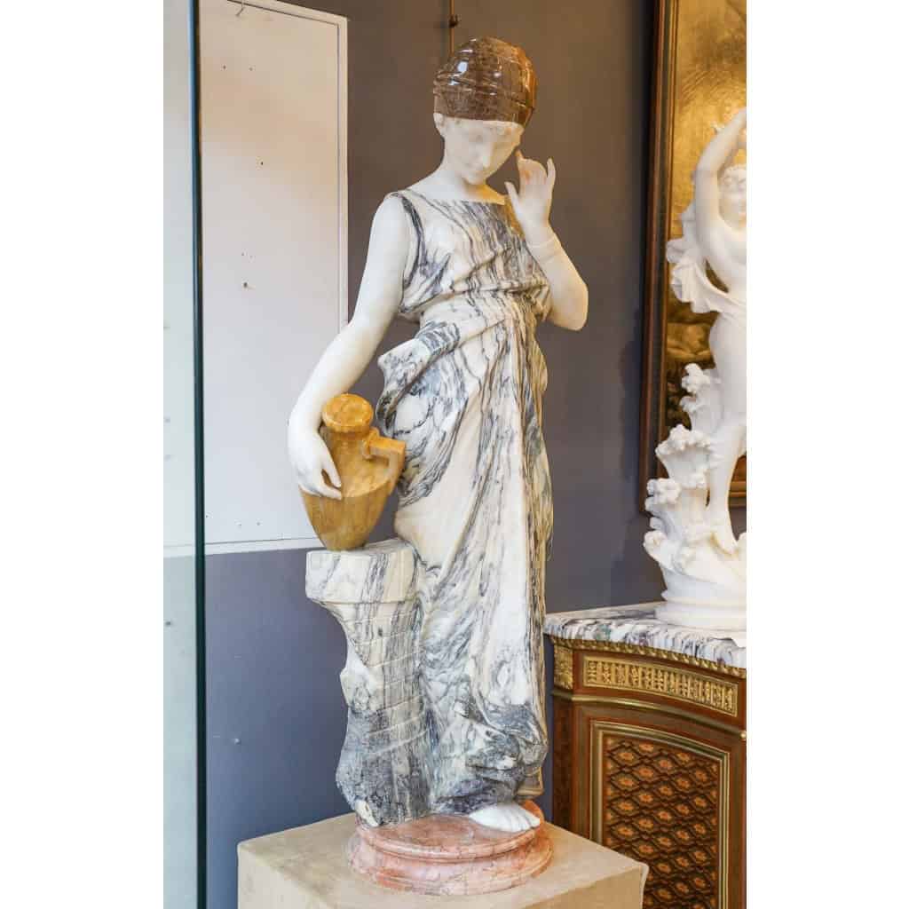 Sculpture en marbre et onyx de Puji, fin XIXème siècle | Biron Sculpture en marbre et onyx de Puji, fin XIXème siècle