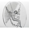 Cachet « Figurine se Balançant » verre blanc patiné gris de René LALIQUE | Biron Cachet "Figurine se Balançant" verre blanc patiné gris de René LALIQUE