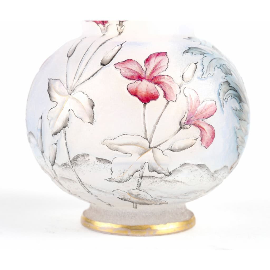 Vase Daum Nancy Aurore et Coq 1897 | Biron Vase Daum Nancy Aurore et Coq 1897
