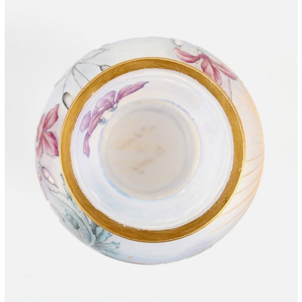 Vase Daum Nancy Aurore et Coq 1897 | Biron Vase Daum Nancy Aurore et Coq 1897