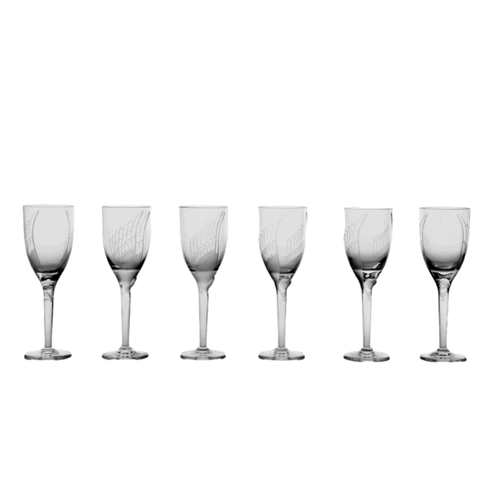 Marc Lalique : 6 Flûtes à Champagne, modèle « Ange » en Cristal | Biron ||||||