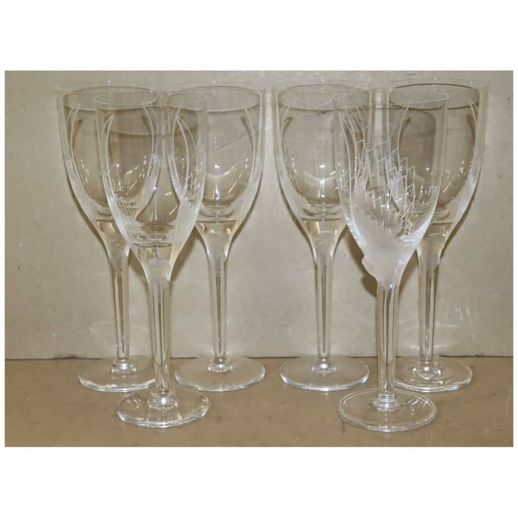Marc Lalique : 6 Flûtes à Champagne, modèle « Ange » en Cristal | Biron Marc Lalique : 6 Flûtes à Champagne, modèle « Ange » en Cristal