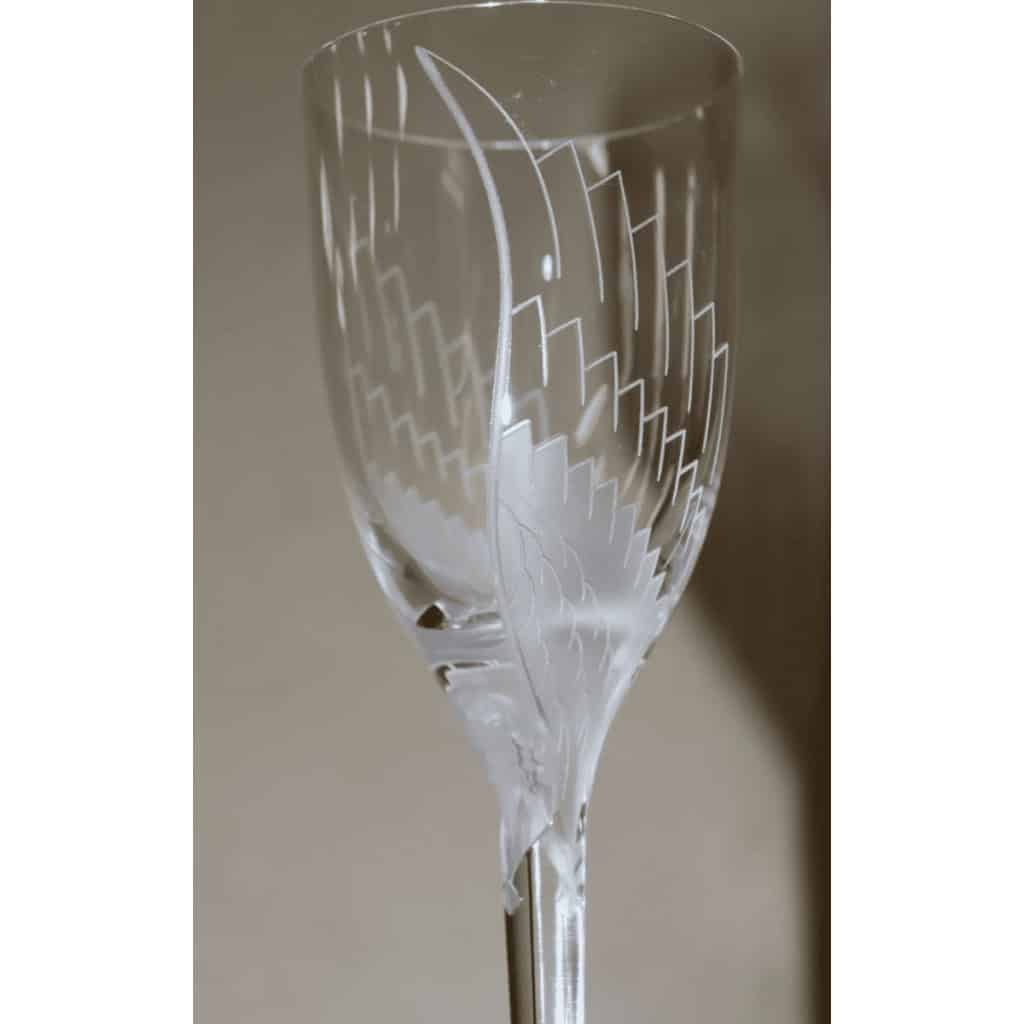 Marc Lalique : 6 Flûtes à Champagne, modèle « Ange » en Cristal | Biron Marc Lalique : 6 Flûtes à Champagne, modèle « Ange » en Cristal