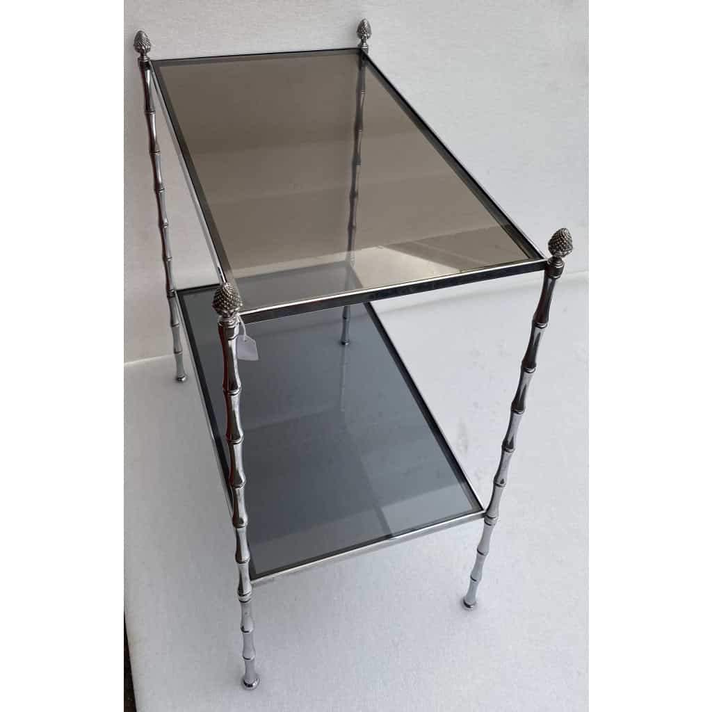 1950/70′ Bout De Canapé Rectangulaire Maison Bagués Laiton Argenté | Biron 1950/70′ Bout De Canapé Rectangulaire Maison Bagués Laiton Argenté