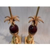 1970′ Paire De Lampes En Bronze Style Maison Charles Avec Oeuf En Bakélite Couleur Ambrée | Biron 1970′ Paire De Lampes En Bronze Style Maison Charles Avec Oeuf En Bakélite Couleur Ambrée