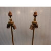 1970′ Paire De Lampes En Bronze Style Maison Charles Avec Oeuf En Bakélite Couleur Ambrée | Biron 1970′ Paire De Lampes En Bronze Style Maison Charles Avec Oeuf En Bakélite Couleur Ambrée