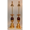 1970′ Paire De Lampes En Bronze Style Maison Charles Avec Oeuf En Bakélite Couleur Ambrée | Biron 1970′ Paire De Lampes En Bronze Style Maison Charles Avec Oeuf En Bakélite Couleur Ambrée