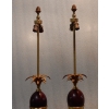 1970′ Paire De Lampes En Bronze Style Maison Charles Avec Oeuf En Bakélite Couleur Ambrée | Biron 1970′ Paire De Lampes En Bronze Style Maison Charles Avec Oeuf En Bakélite Couleur Ambrée
