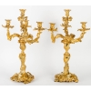 Importants candélabres en bronze doré et ciselé à 4 bras, style Rocaille Louis XV. Époque Napoléon III | Biron ||||||||||||