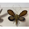 1970’ Paire D’Appliques Papillon en Bronze ou Laiton, Duval Brasseur Ou Isabelle Faure, 1 Ampoule, Ailes d’Agate | Biron 1970’ Paire D’Appliques Papillon en Bronze ou Laiton, Duval Brasseur Ou Isabelle Faure, 1 Ampoule, Ailes d’Agate