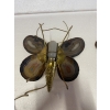 1970’ Paire D’Appliques Papillon en Bronze ou Laiton, Duval Brasseur Ou Isabelle Faure, 1 Ampoule, Ailes d’Agate | Biron 1970’ Paire D’Appliques Papillon en Bronze ou Laiton, Duval Brasseur Ou Isabelle Faure, 1 Ampoule, Ailes d’Agate