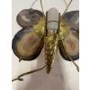1970’ Paire D’Appliques Papillon en Bronze ou Laiton, Duval Brasseur Ou Isabelle Faure, 1 Ampoule, Ailes d’Agate | Biron 1970’ Paire D’Appliques Papillon en Bronze ou Laiton, Duval Brasseur Ou Isabelle Faure, 1 Ampoule, Ailes d’Agate