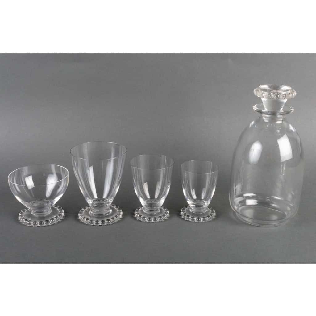 Service « Boules – Andlau » verre blanc de René LALIQUE – 34 pièces | Biron ||||||||||