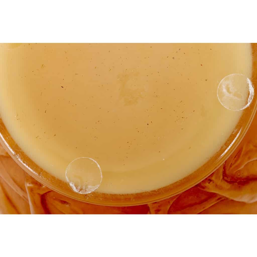 Vase « Archers » verre butterscotch patiné sépia de René LALIQUE | Biron Vase "Archers" verre butterscotch patiné sépia de René LALIQUE