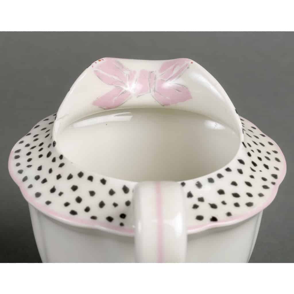 Service Café & Thé « Pois et Nœuds » porcelaine de Limoges de Suzanne Lalique pour Haviland | Biron Service Café & Thé "Pois et Nœuds" porcelaine de Limoges de Suzanne Lalique pour Haviland