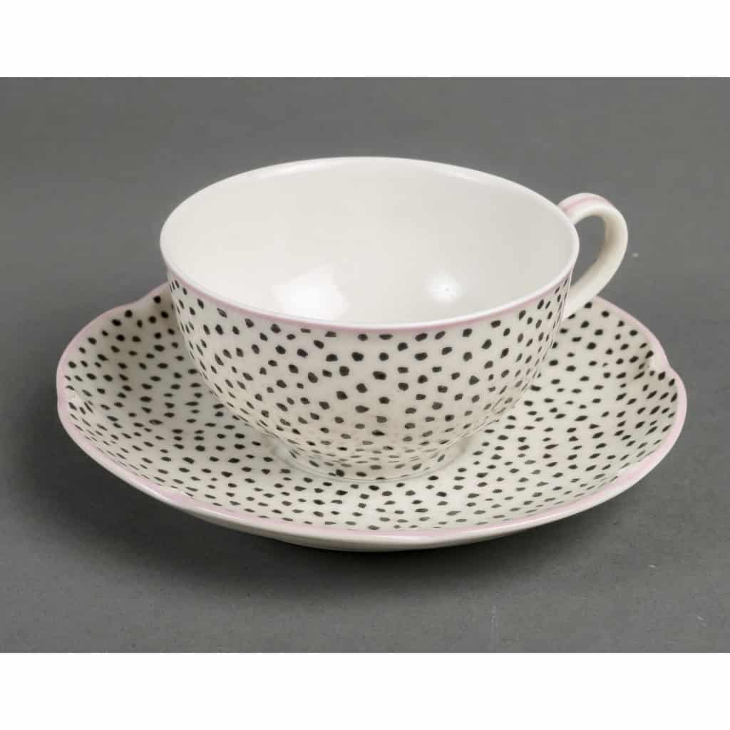 Service Café & Thé « Pois et Nœuds » porcelaine de Limoges de Suzanne Lalique pour Haviland | Biron Service Café & Thé "Pois et Nœuds" porcelaine de Limoges de Suzanne Lalique pour Haviland