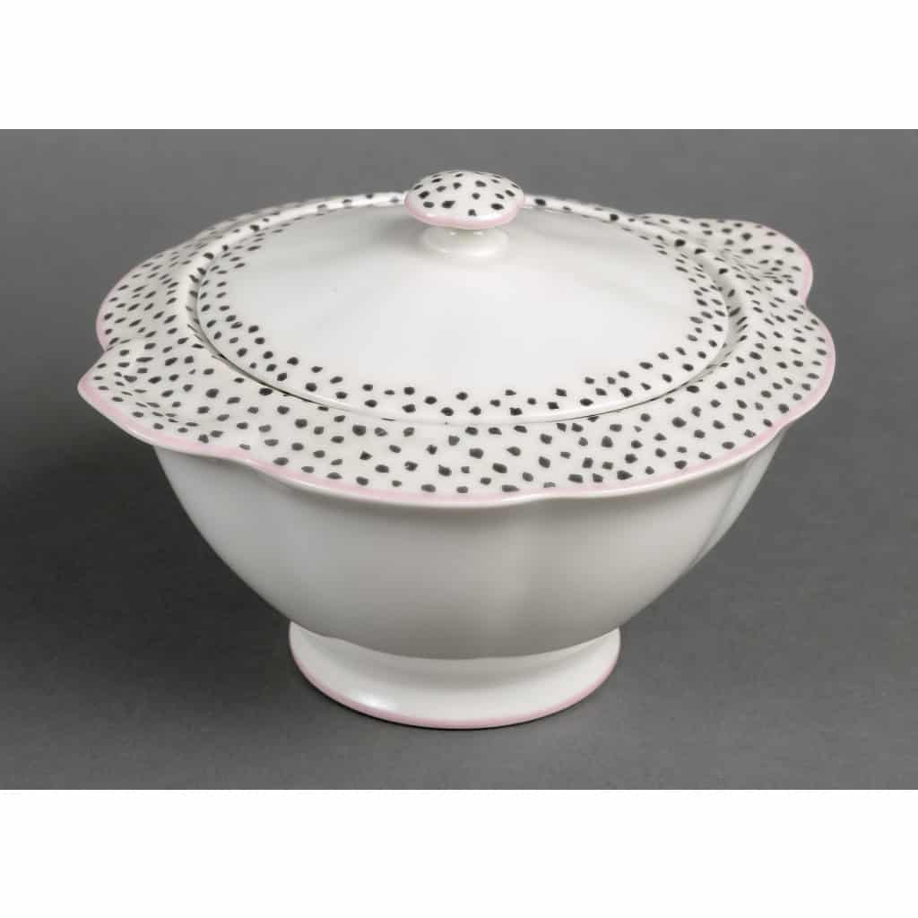 Service Café & Thé « Pois et Nœuds » porcelaine de Limoges de Suzanne Lalique pour Haviland | Biron Service Café & Thé "Pois et Nœuds" porcelaine de Limoges de Suzanne Lalique pour Haviland