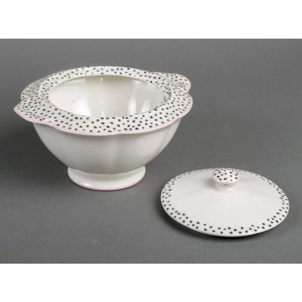Service Café & Thé « Pois et Nœuds » porcelaine de Limoges de Suzanne Lalique pour Haviland | Biron Service Café & Thé "Pois et Nœuds" porcelaine de Limoges de Suzanne Lalique pour Haviland
