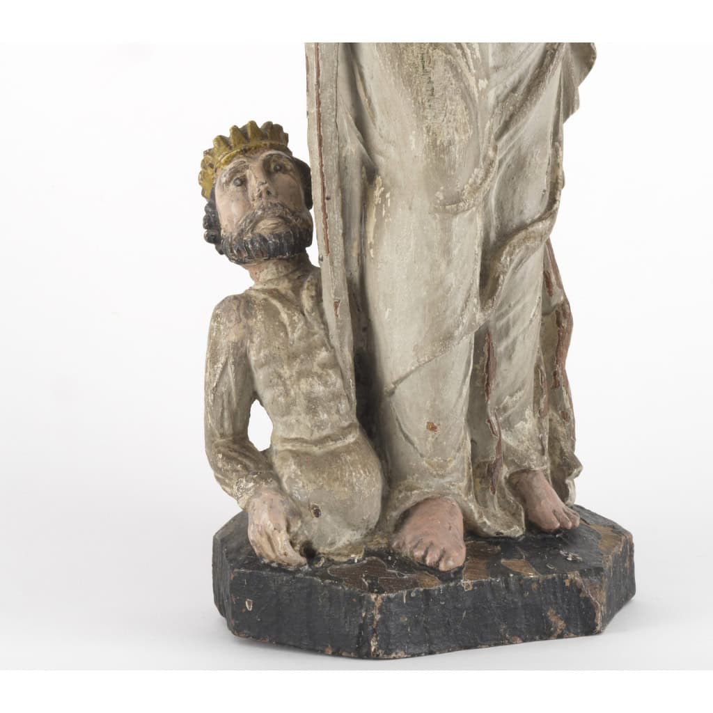 Sainte Catherine d’Alexandrie, Sculpture polychrome et dorée. France milieu XVIe siècle. | Biron Sainte Catherine d’Alexandrie, Sculpture polychrome et dorée. France milieu XVIe siècle.