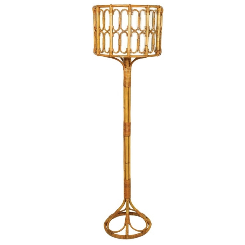 1950 Lampadaire en rotin de Louis Sognot | Biron |||||