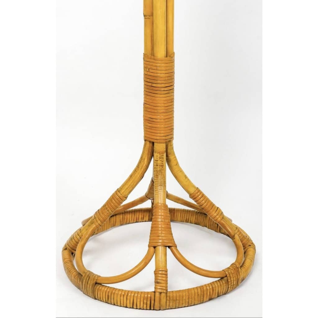 1950 Lampadaire en rotin de Louis Sognot | Biron 1950 Lampadaire en rotin de Louis Sognot