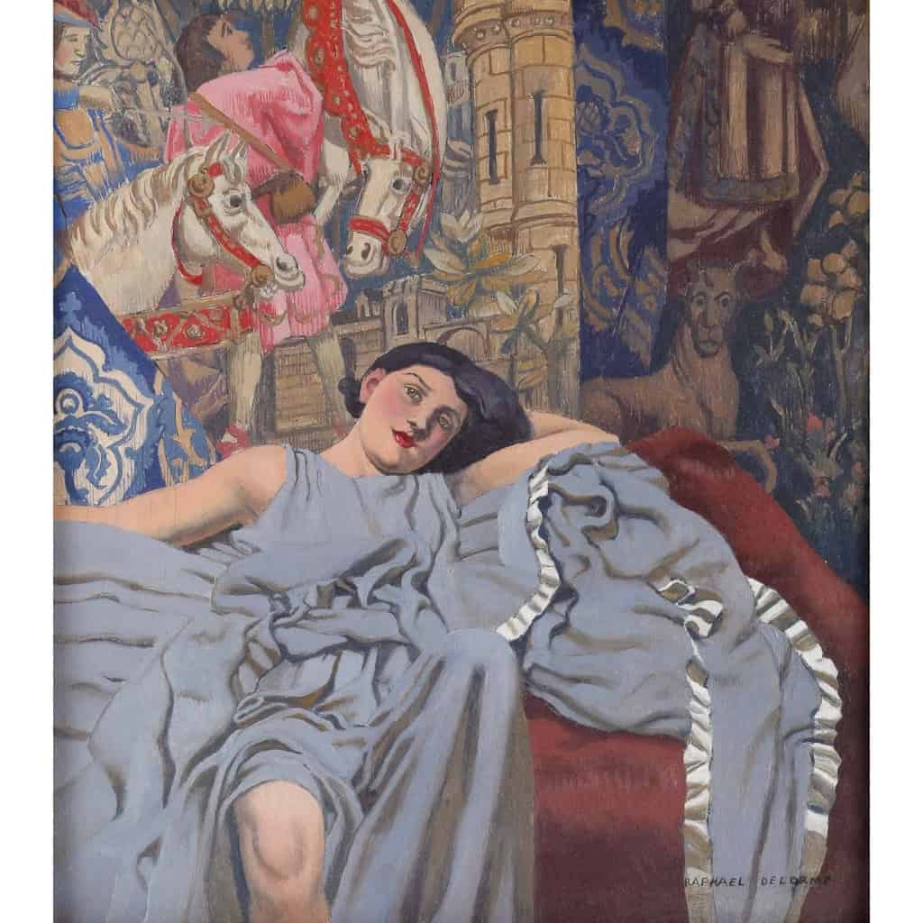 Raphaël DELORME (1885-1962) » Jeune Femme dans son intérieur » HSP circa 1930 | Biron Raphaël DELORME (1885-1962) " Jeune Femme dans son intérieur" HSP circa 1930