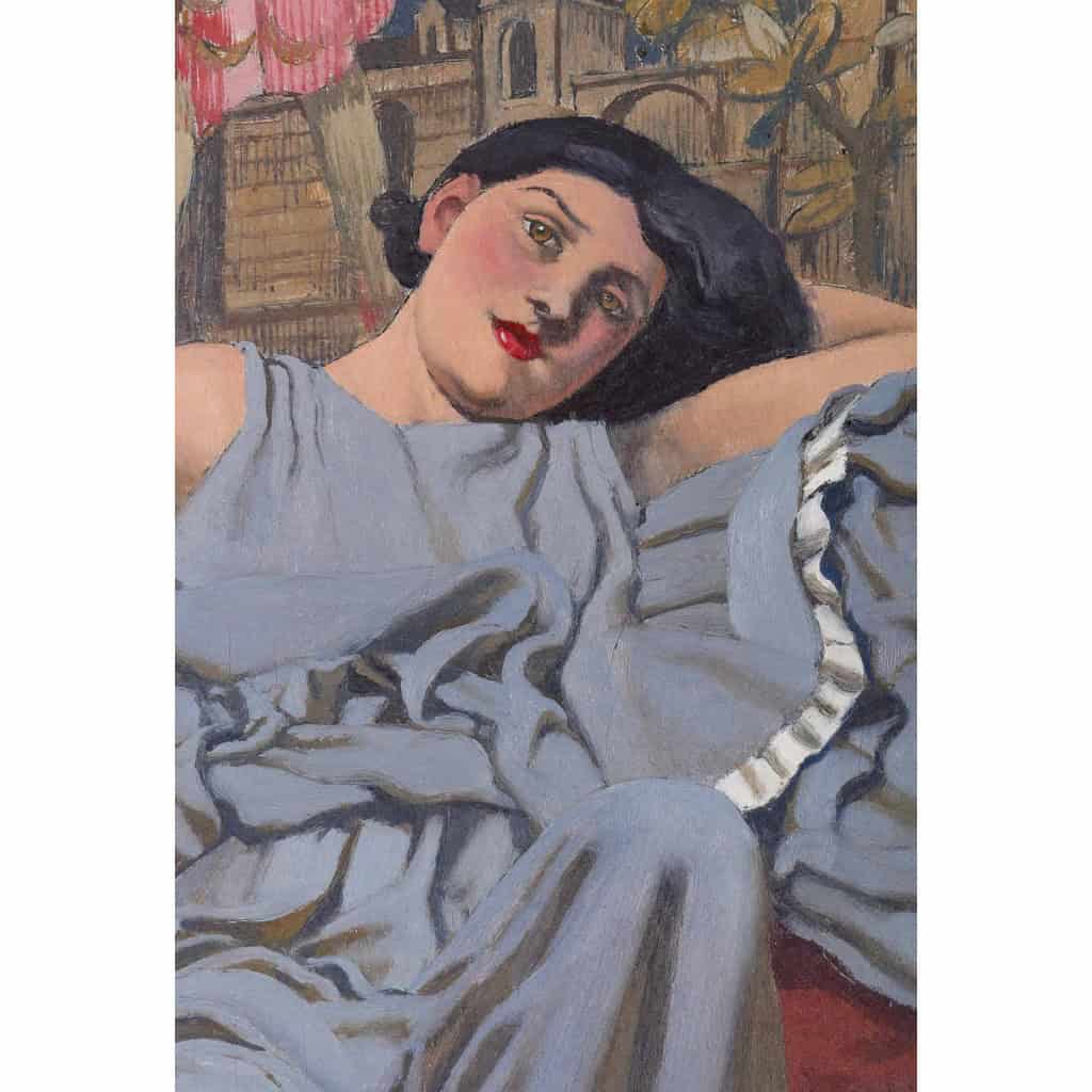 Raphaël DELORME (1885-1962) » Jeune Femme dans son intérieur » HSP circa 1930 | Biron Raphaël DELORME (1885-1962) " Jeune Femme dans son intérieur" HSP circa 1930
